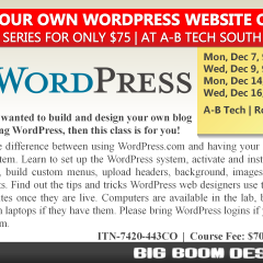 Build Your Own WordPress Site – 4 part class in December